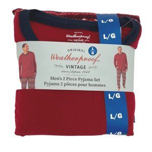 Weatherproof | Men's 2 Piece Pyjama Set | Red & Navy | Size L